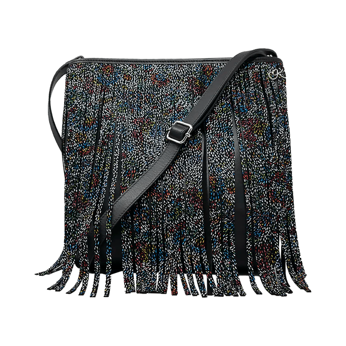 Large Leather Crossbody Bag with Fringe.