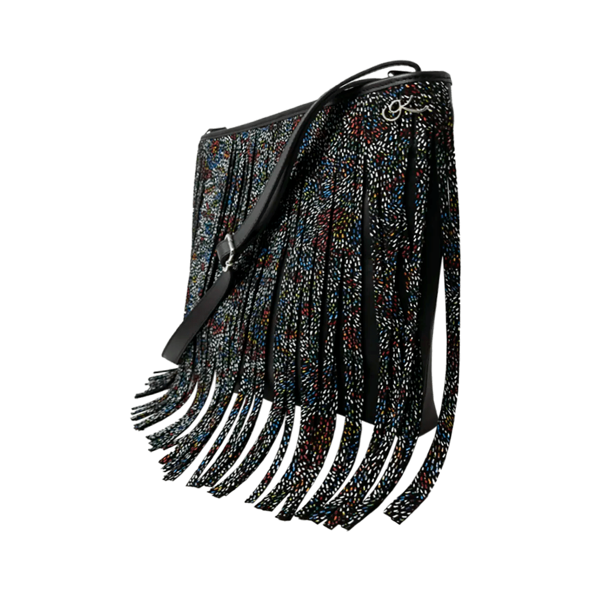 Large Leather Crossbody Bag with Fringe.