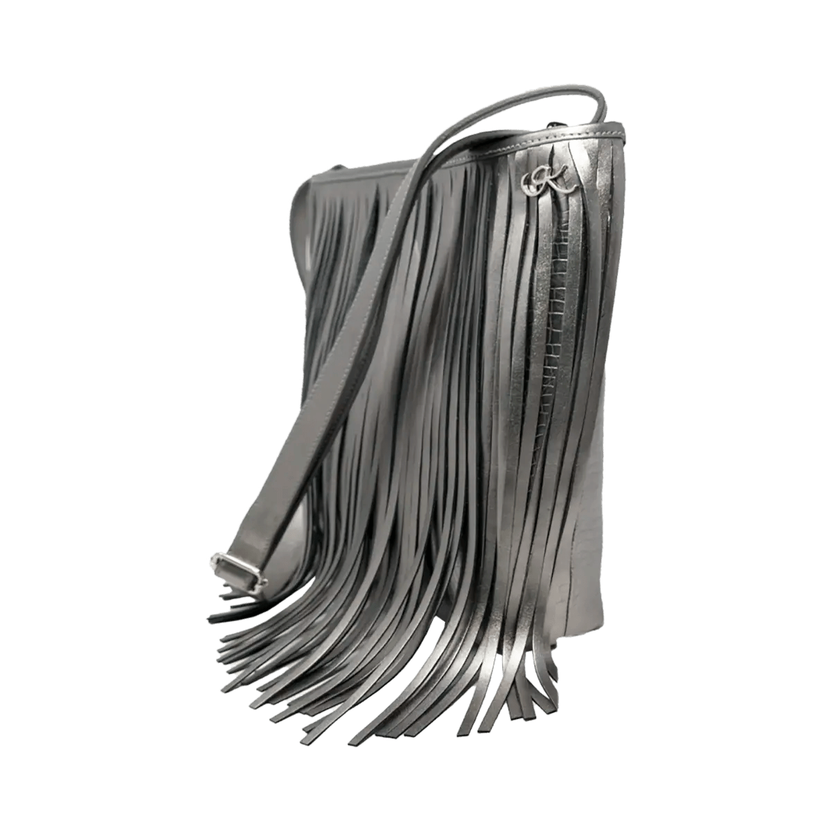 Large Leather Crossbody Bag with Fringe.
