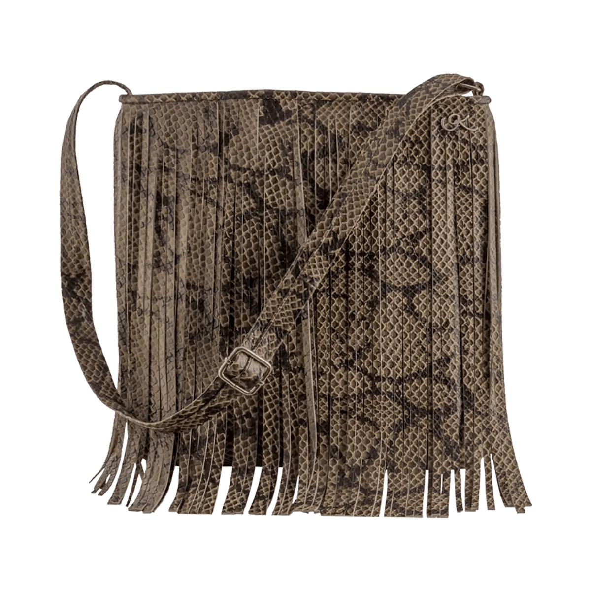 Large Leather Crossbody Bag with Fringe.