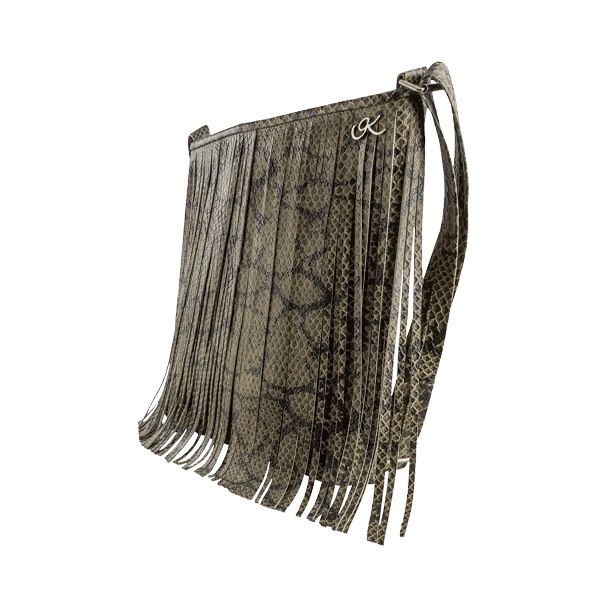 Large Leather Crossbody Bag with Fringe.