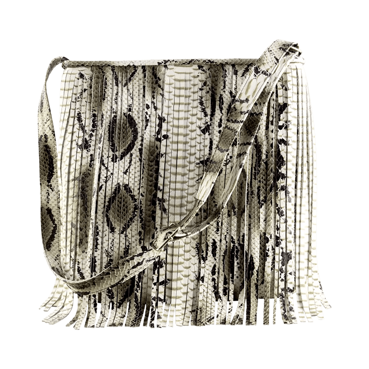 Large Leather Crossbody Bag with Fringe.
