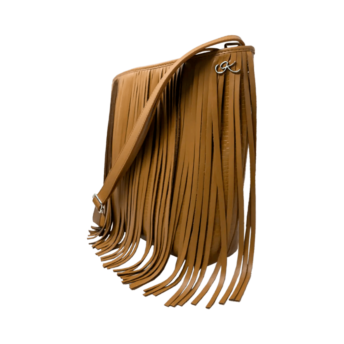 Large Leather Crossbody Bag with Fringe.
