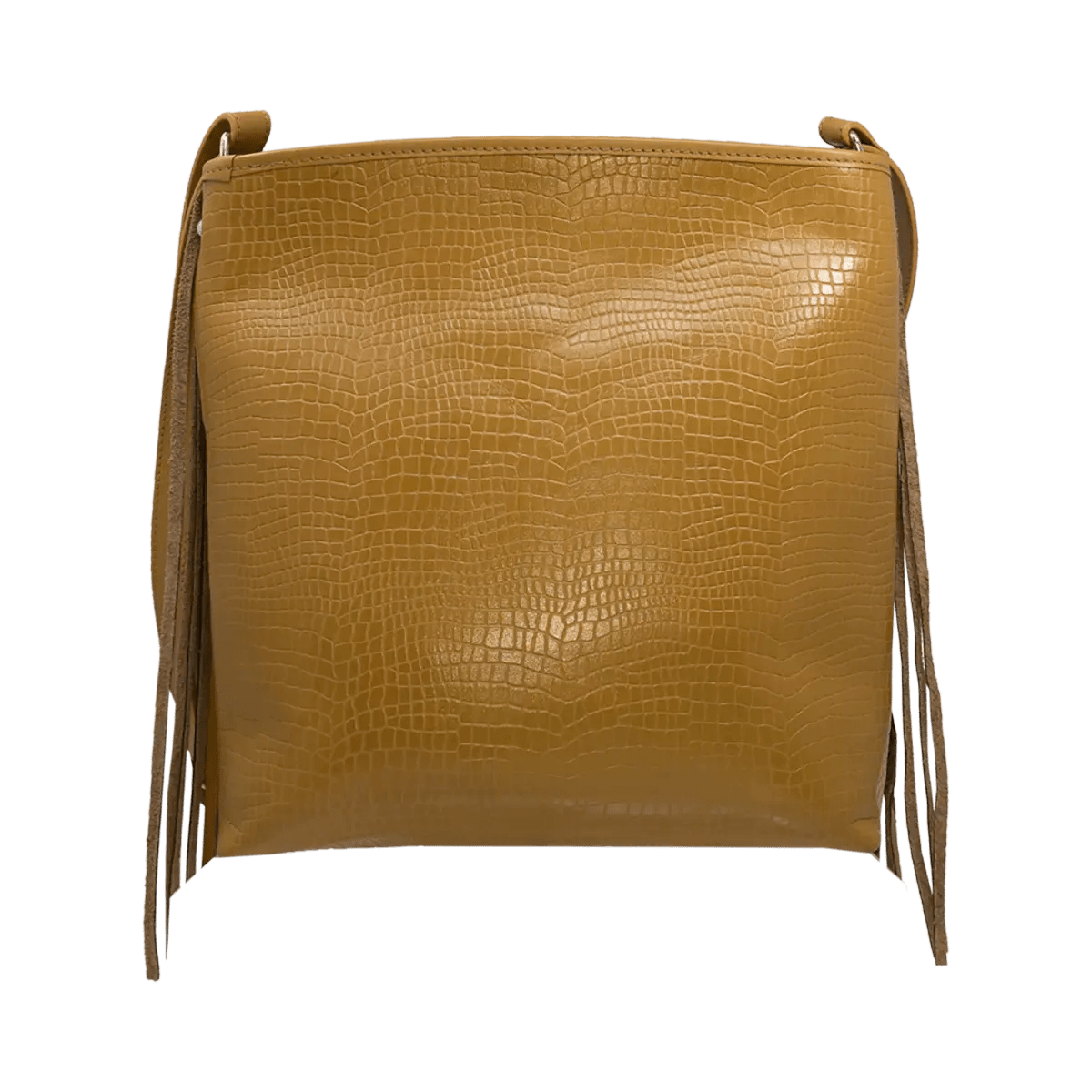 Large Leather Crossbody Bag with Fringe.