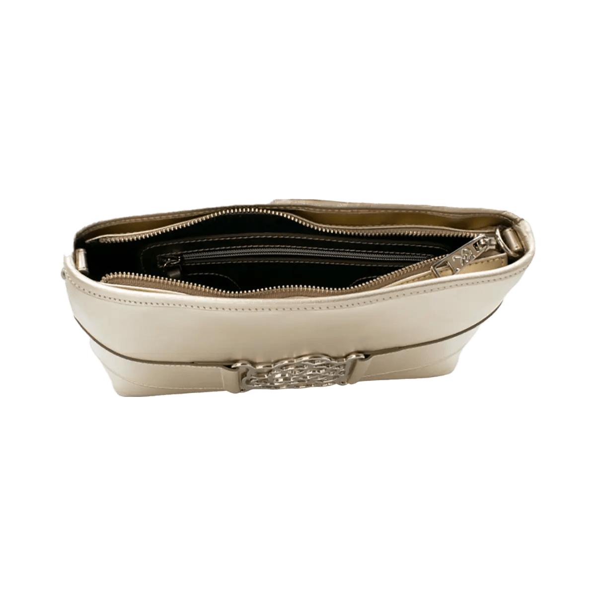 Small Leather Shoulder Bag With Metal Accent