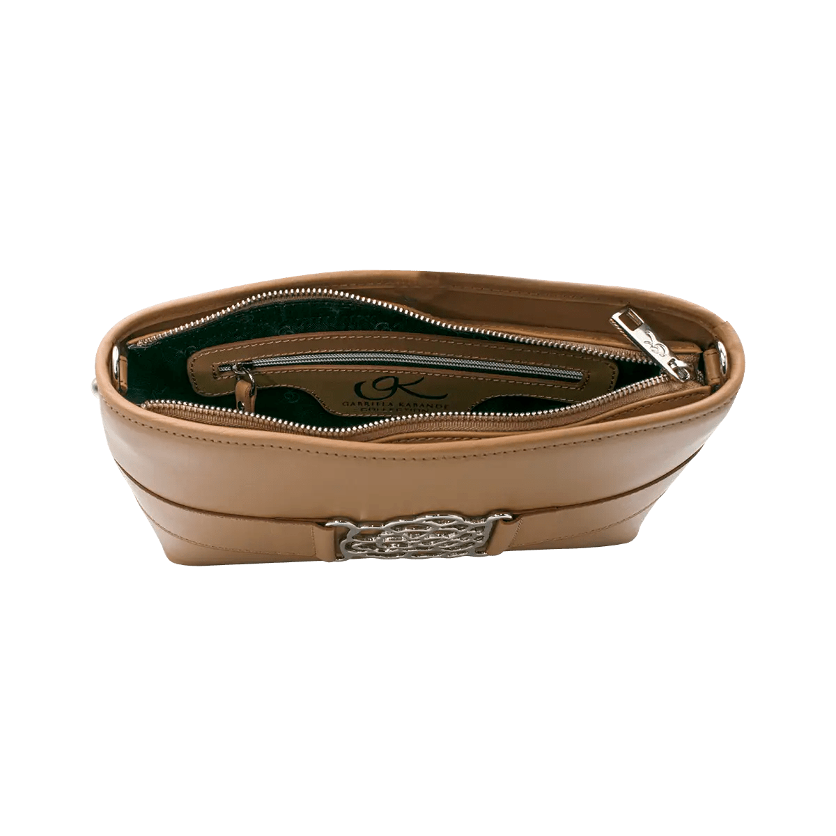 Small Leather Shoulder Bag With Metal Accent