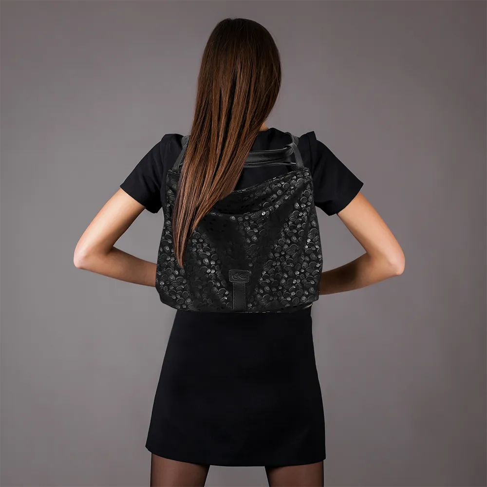 Leather Backpack Shoulder Bag for woman model