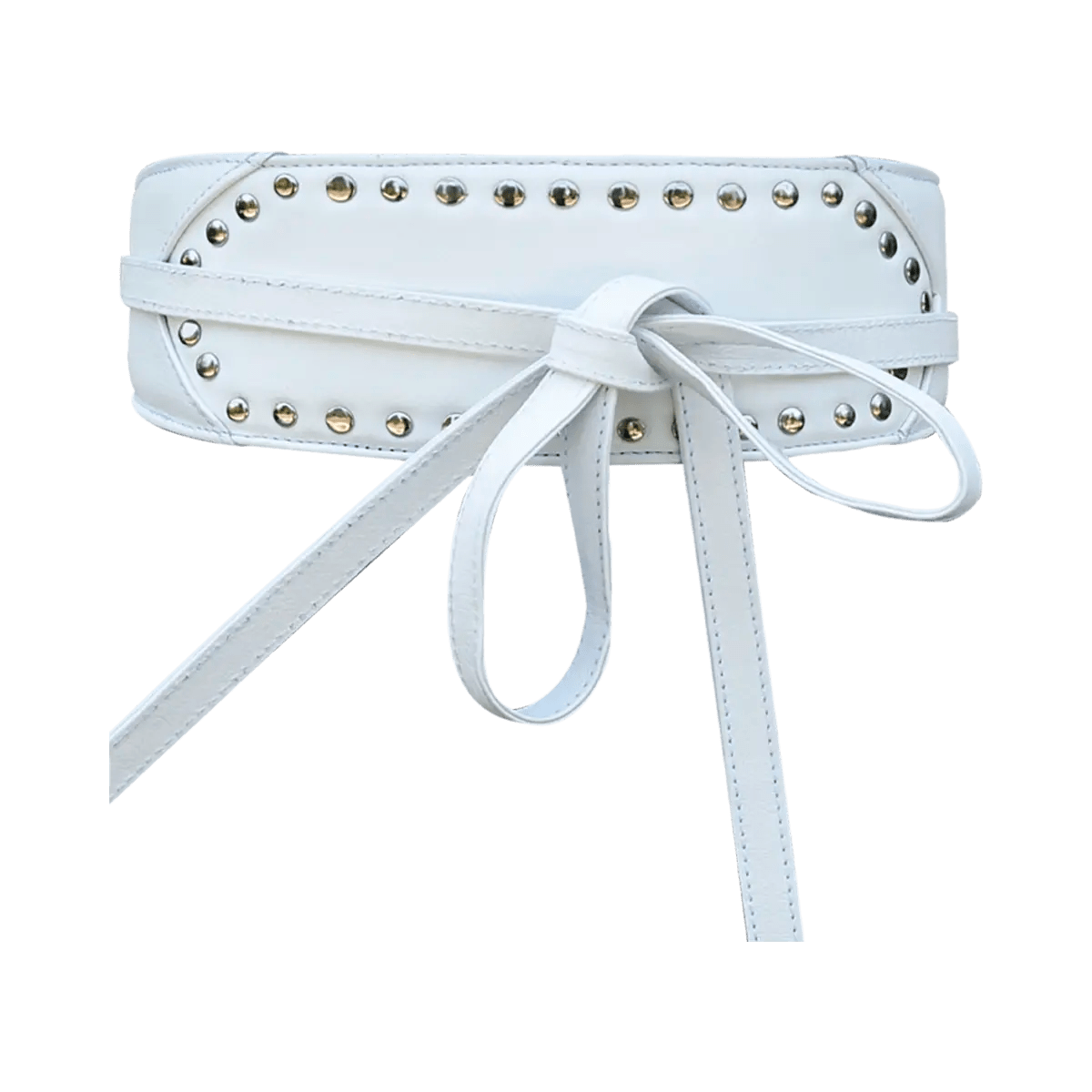 Leather Black Studded Wrap-Around Belt For Women