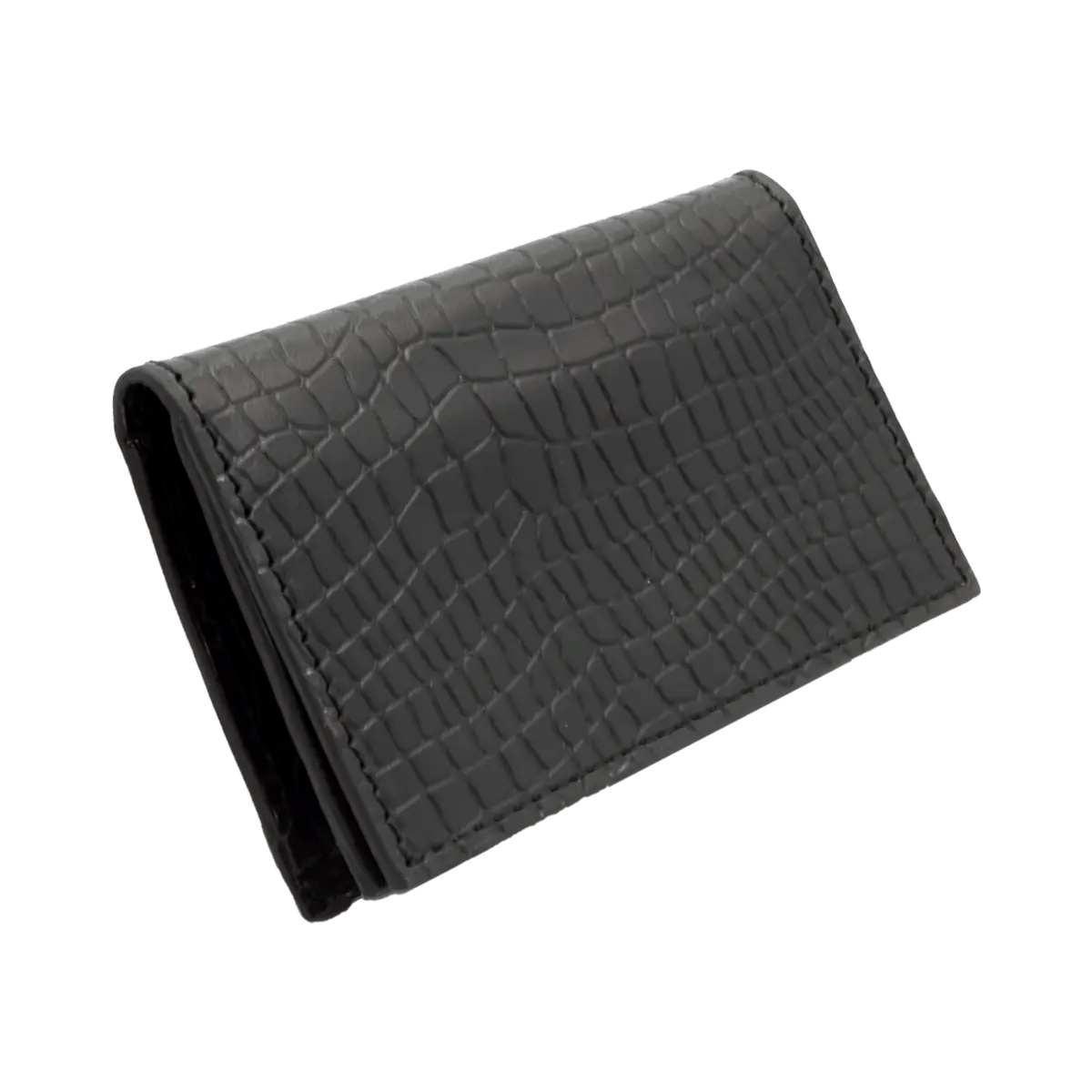 Small Leather Crocodile Print Business Cardholder