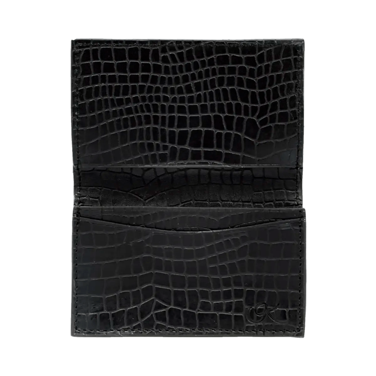 Small Leather Crocodile Print  Business Cardholder
