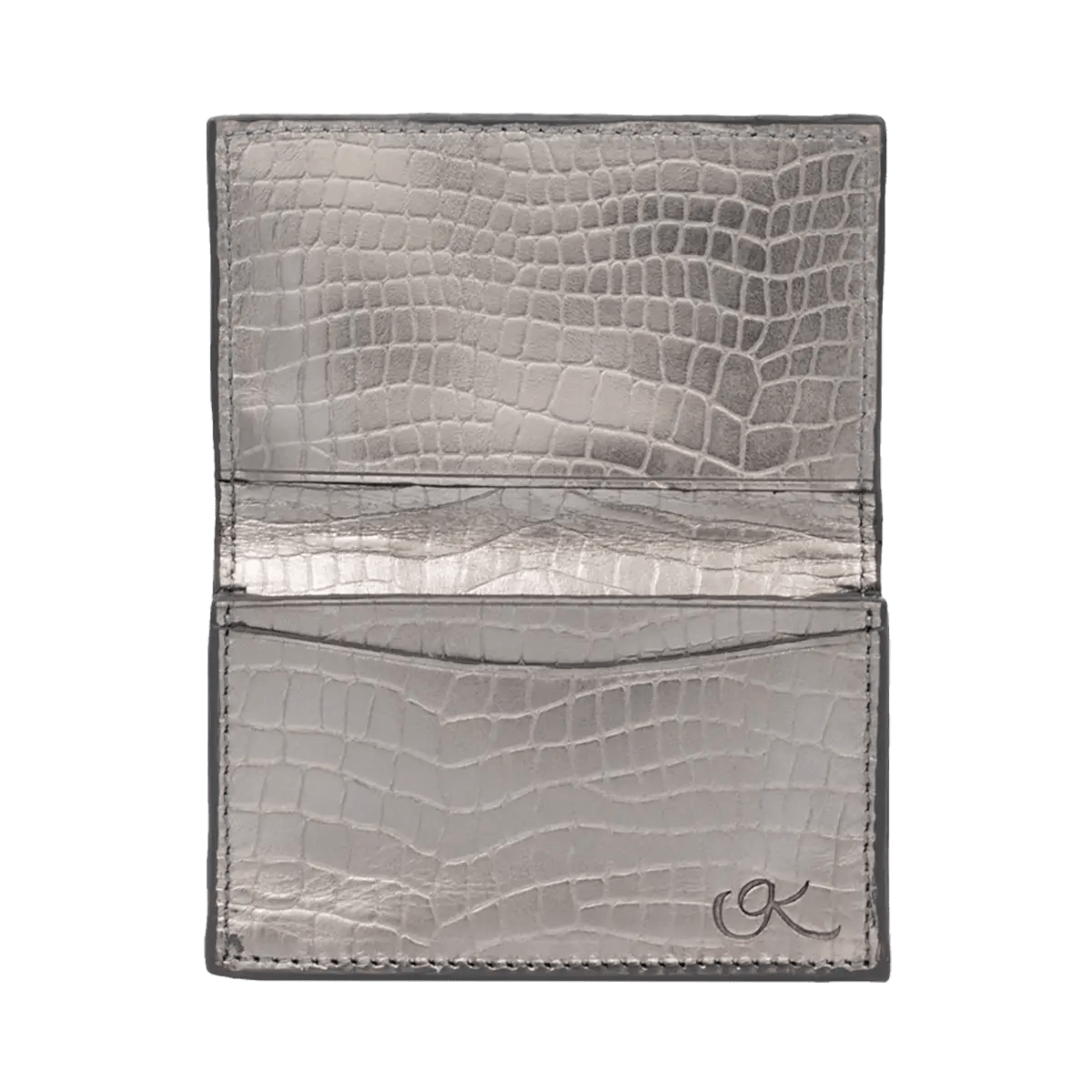 Small Leather Crocodile Print  Business Cardholder