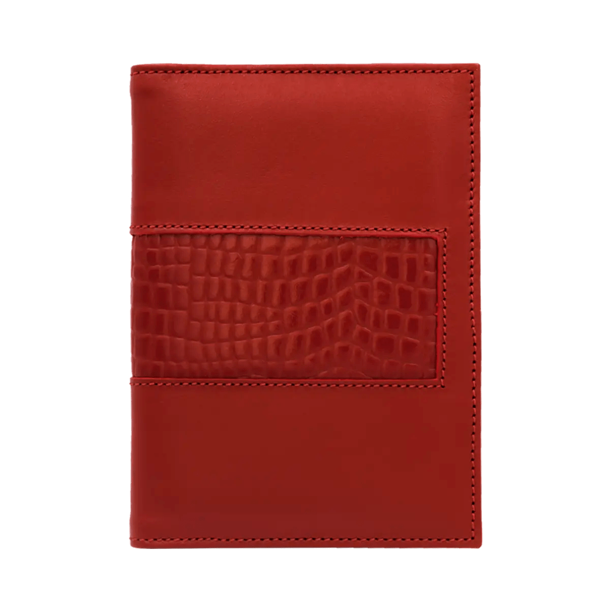 Leather Passport Holder With Detail Print
