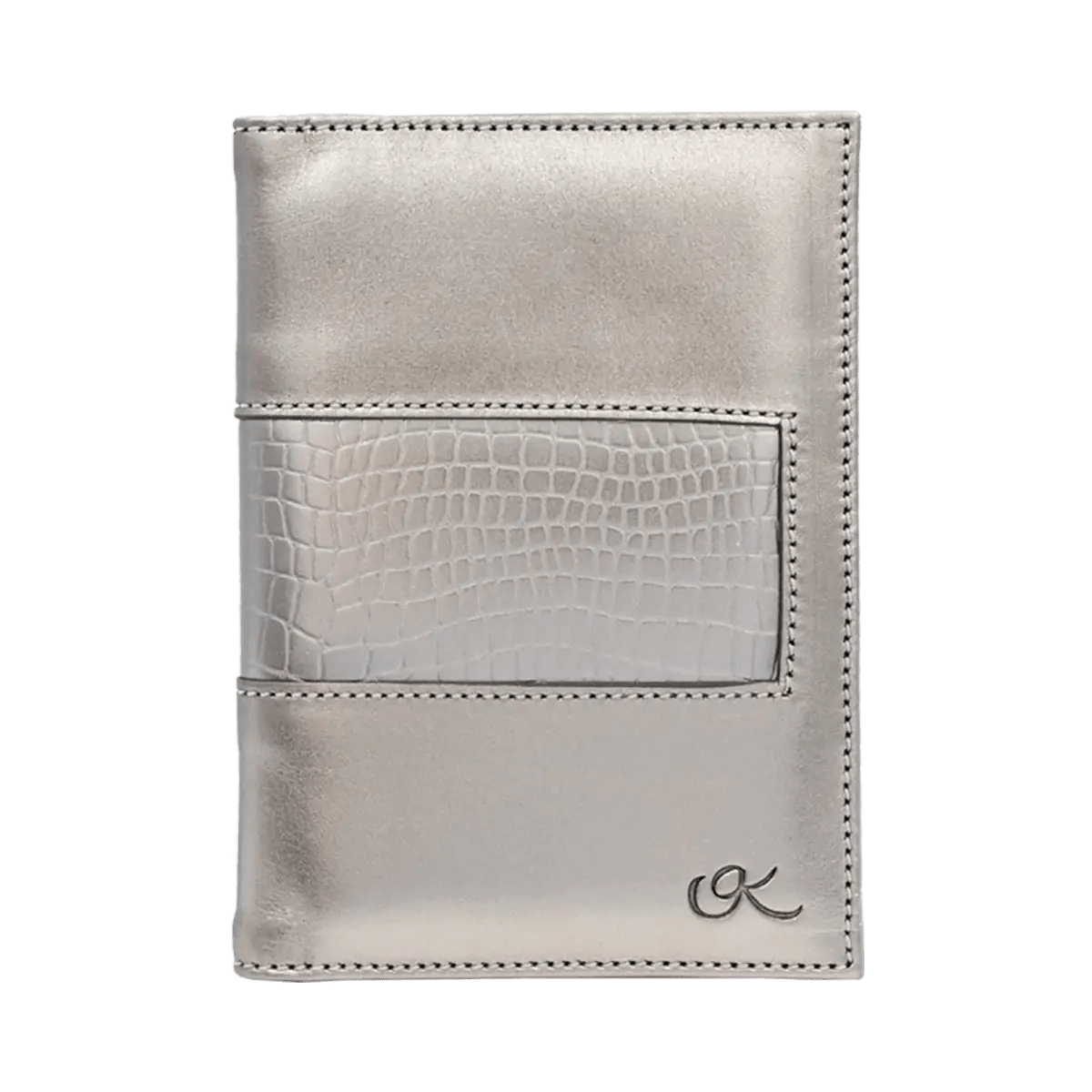 Leather Passport Holder With Detail Print