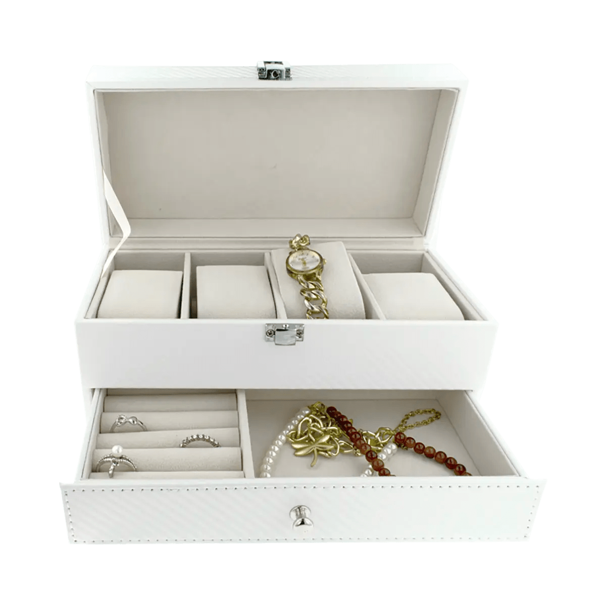 Large Vinyl Jewlery And Watch Box For Men And Women