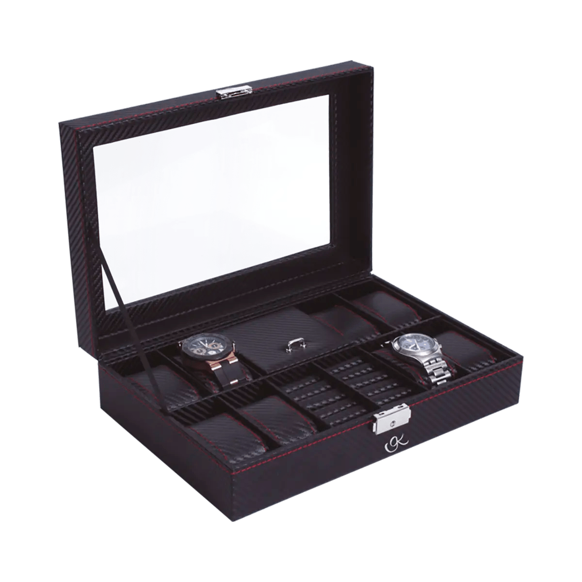Large Black Vinyl Watch Holder That Holds 8 Watches