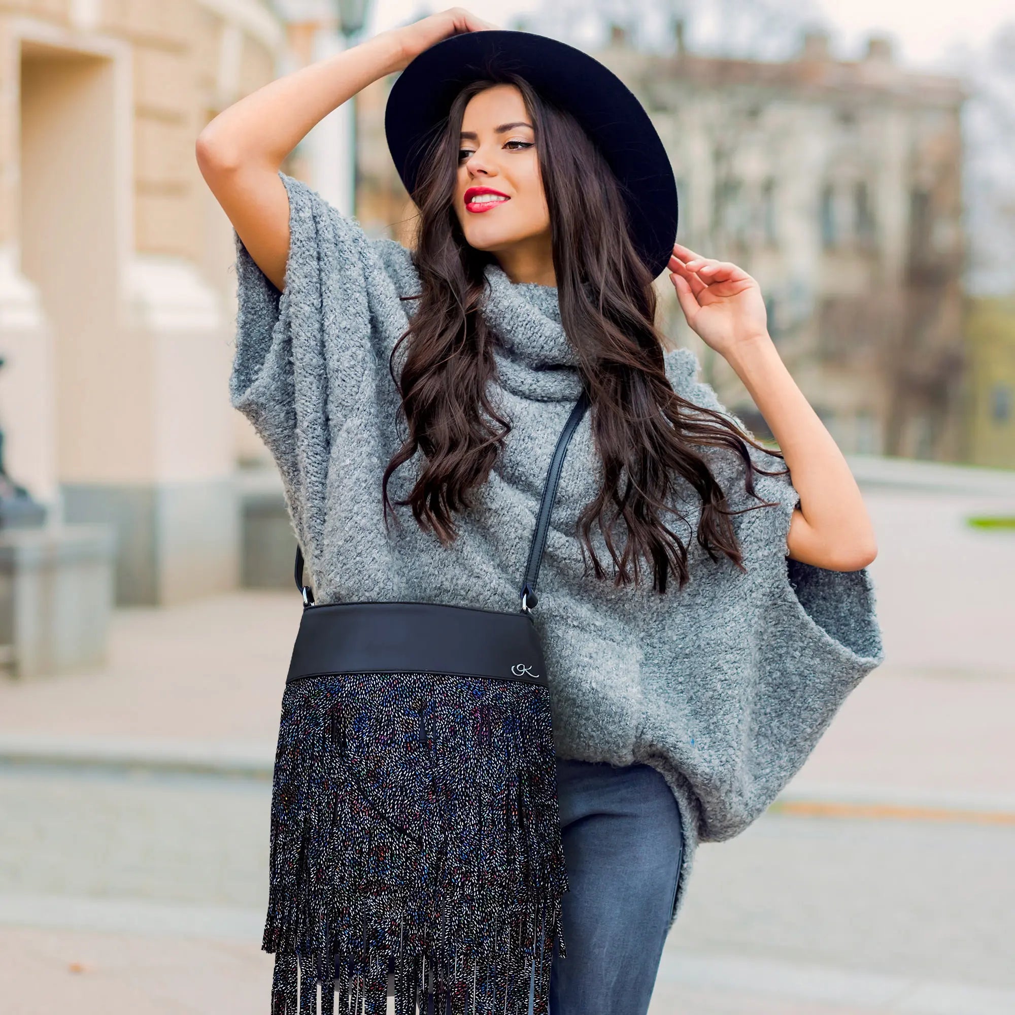 Leather Fringe Shoulder Bag