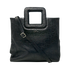 Large Leather Print Handbag With A Square Handle