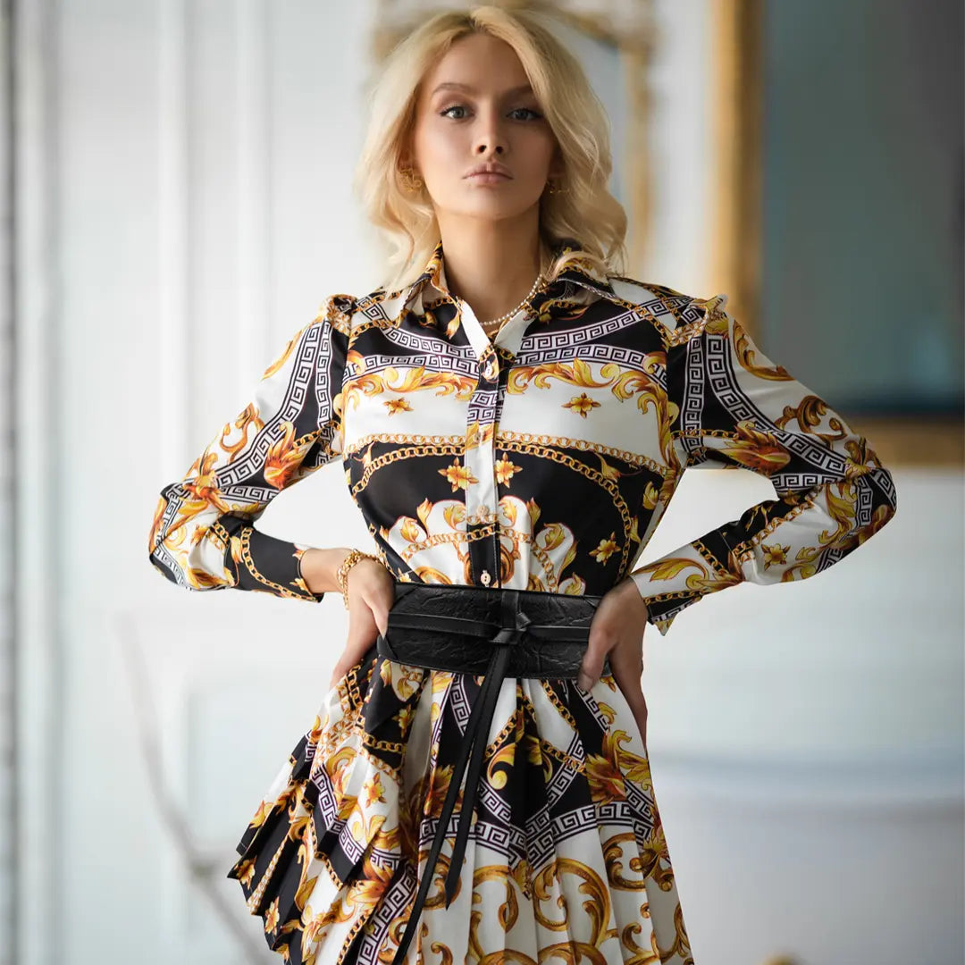 Large Leather Print Wrap-Around Belt For Women