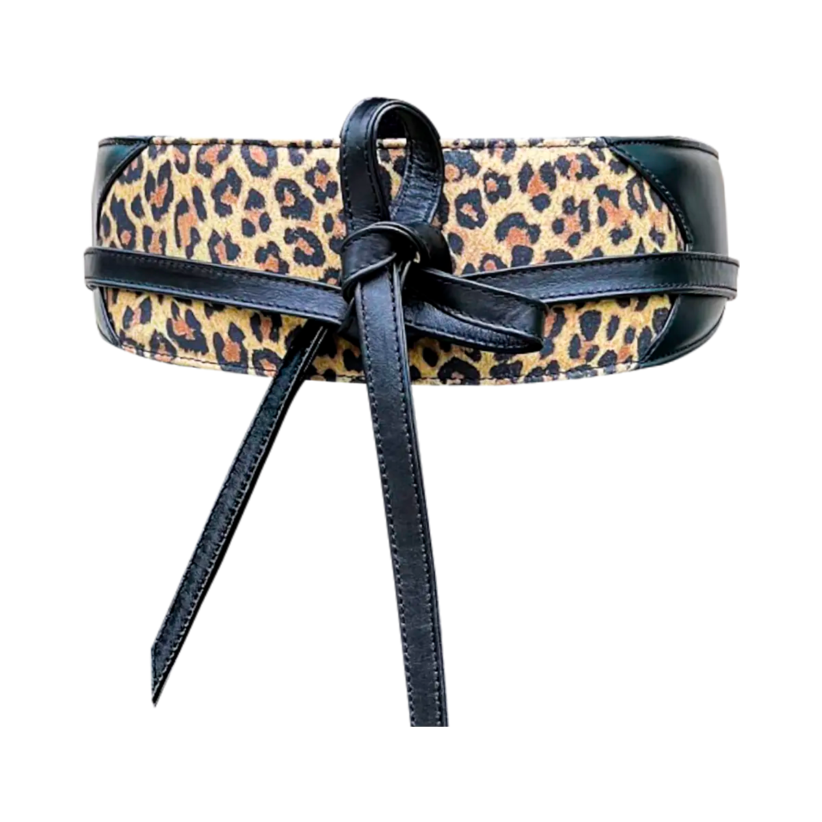 Large Leather Print Wrap-Around Belt For Women