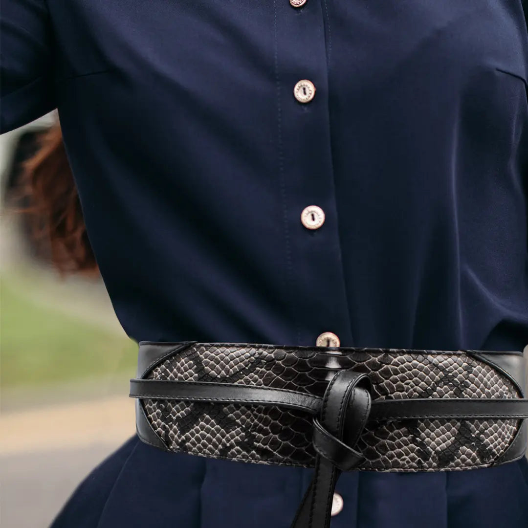 Large Leather Print Wrap-Around Belt For Women