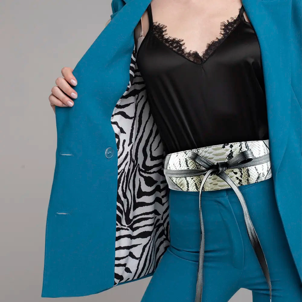 Large Leather Print Wrap-Around Belt For Women