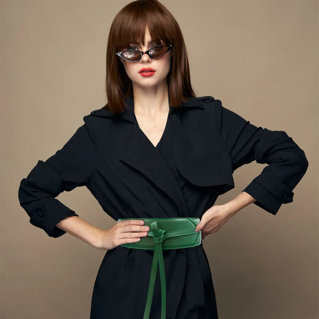 Large Leather Print Wrap-Around Belt For Women