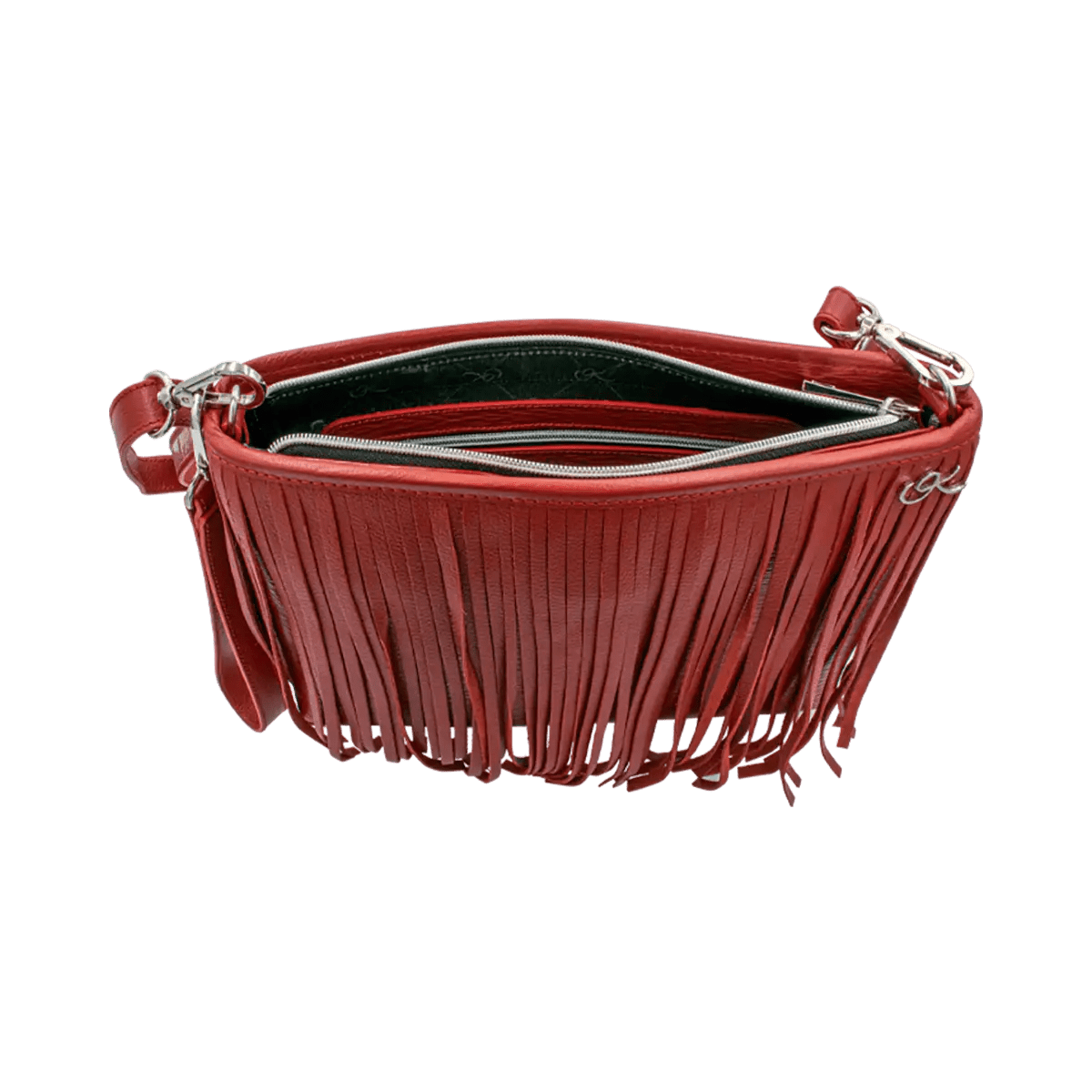 Small Leather Crossbody Bag With Fringe