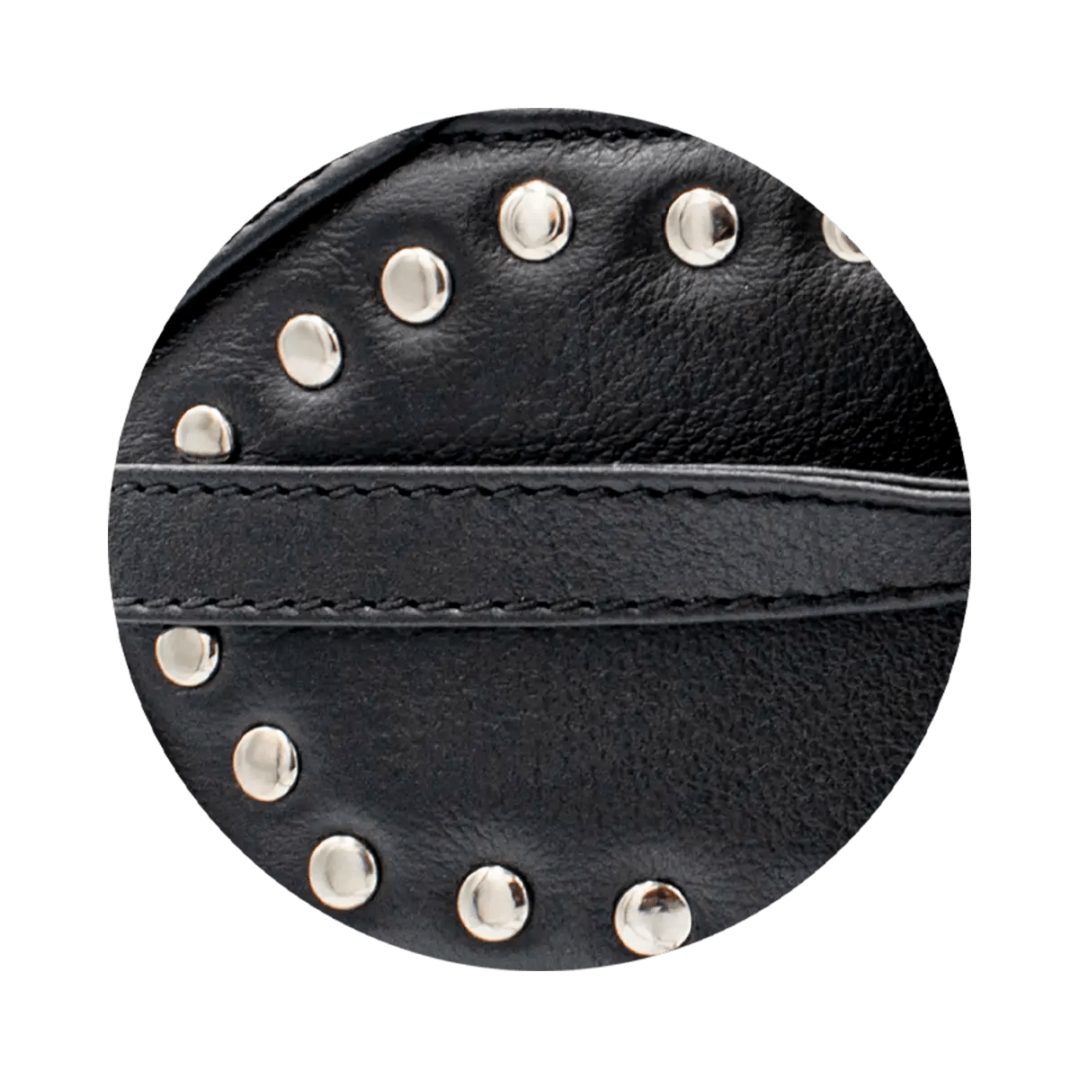 Leather Black Studded Wrap-Around Belt For Women