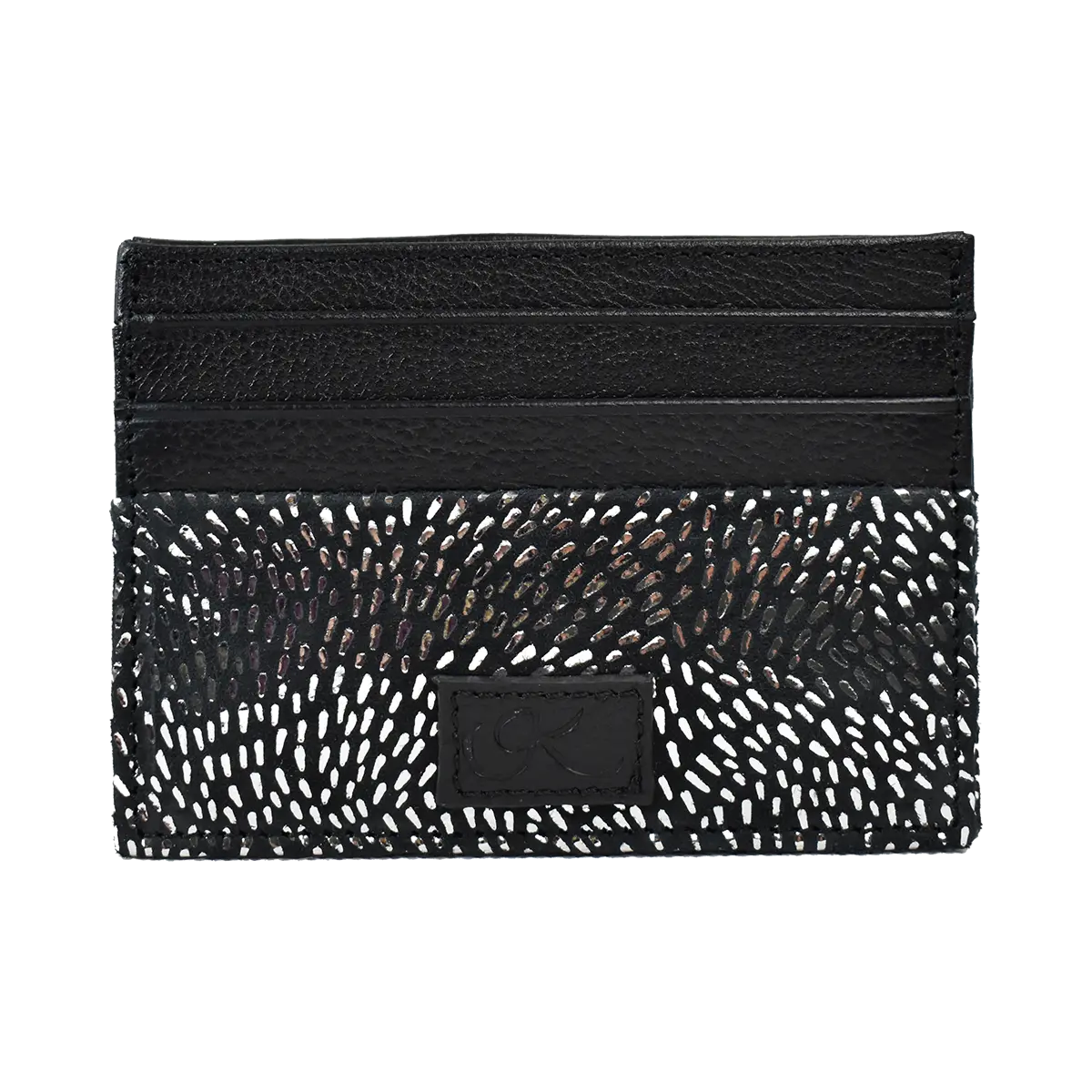 small black silver stripe small leather print wallet. Accessory for men &amp; women. Shop in San Diego, CA