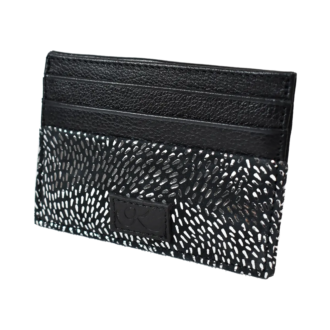 small black silver stripe small leather print wallet. Accessory for men &amp; women. Shop in San Diego, CA.