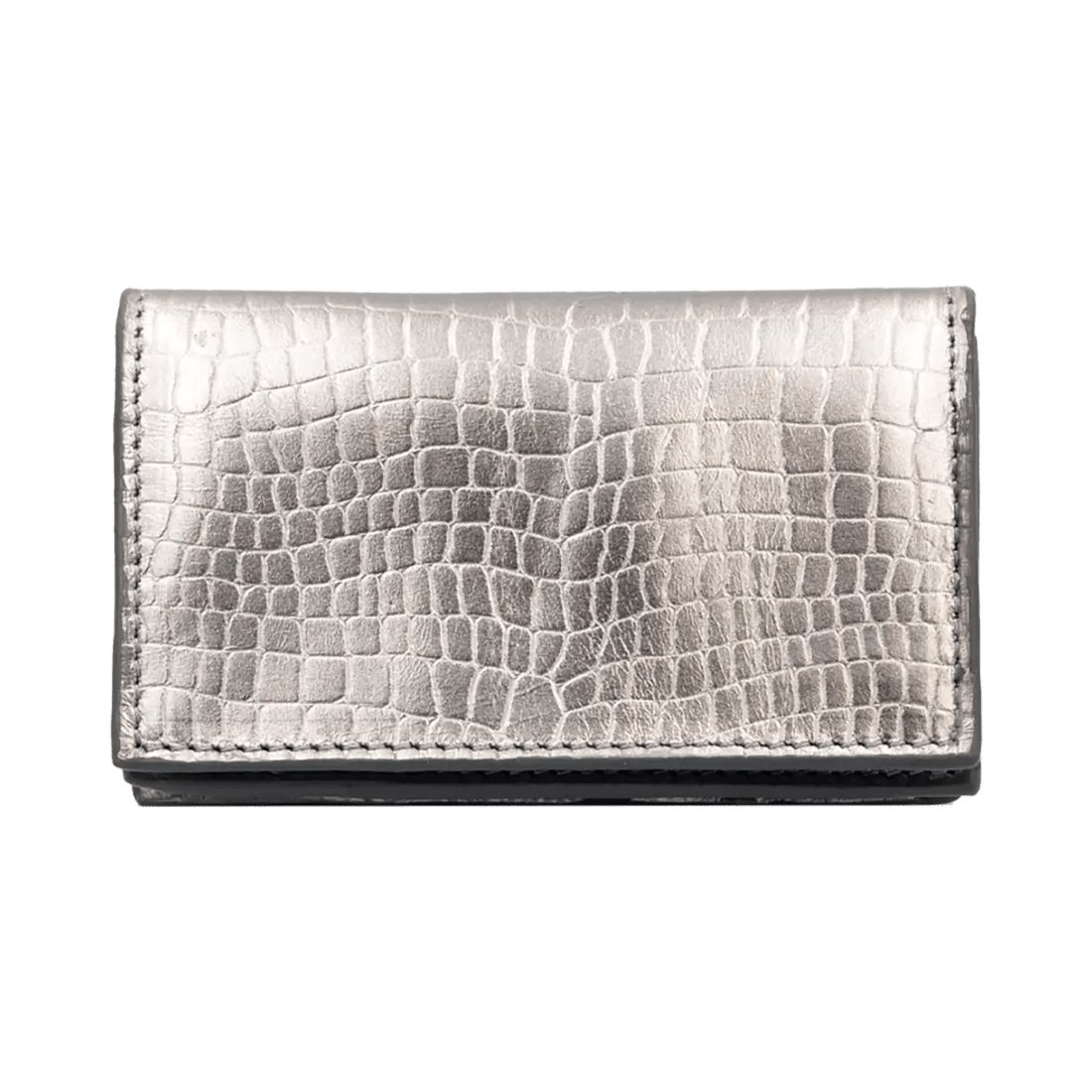 Small Leather Crocodile Print  Business Cardholder