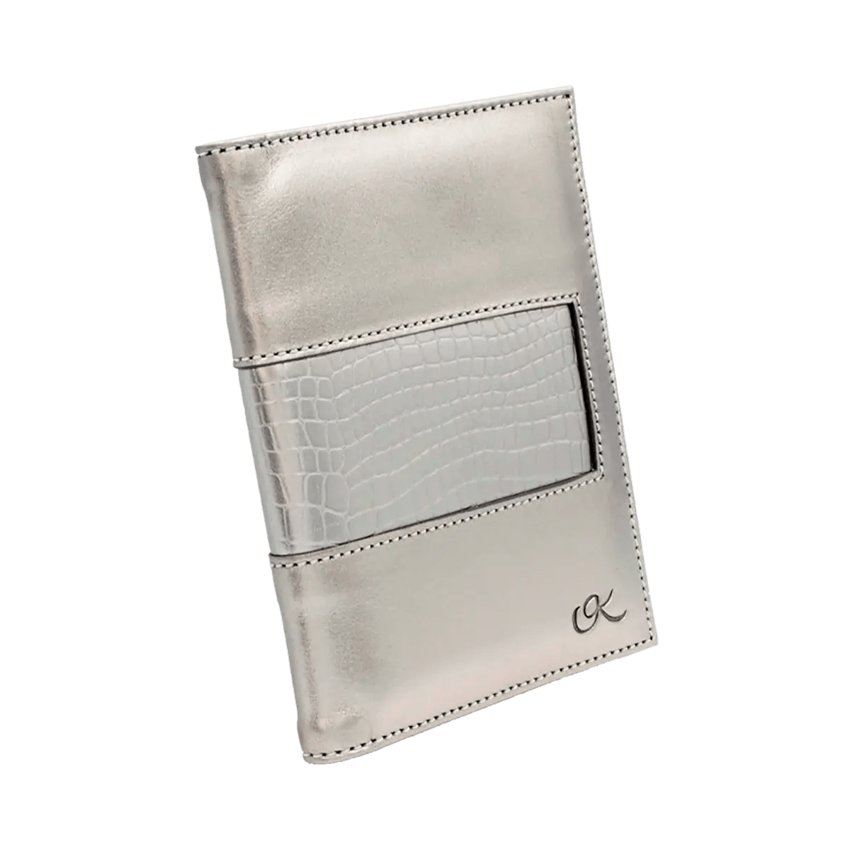 Leather Passport Holder With Detail Print