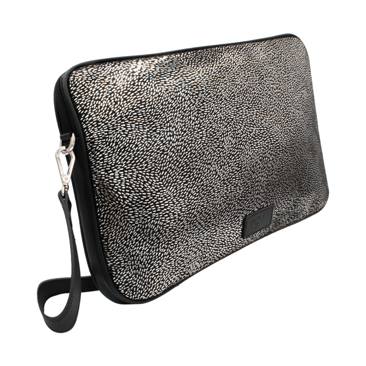 Large Leather Print Laptop Case With Strap