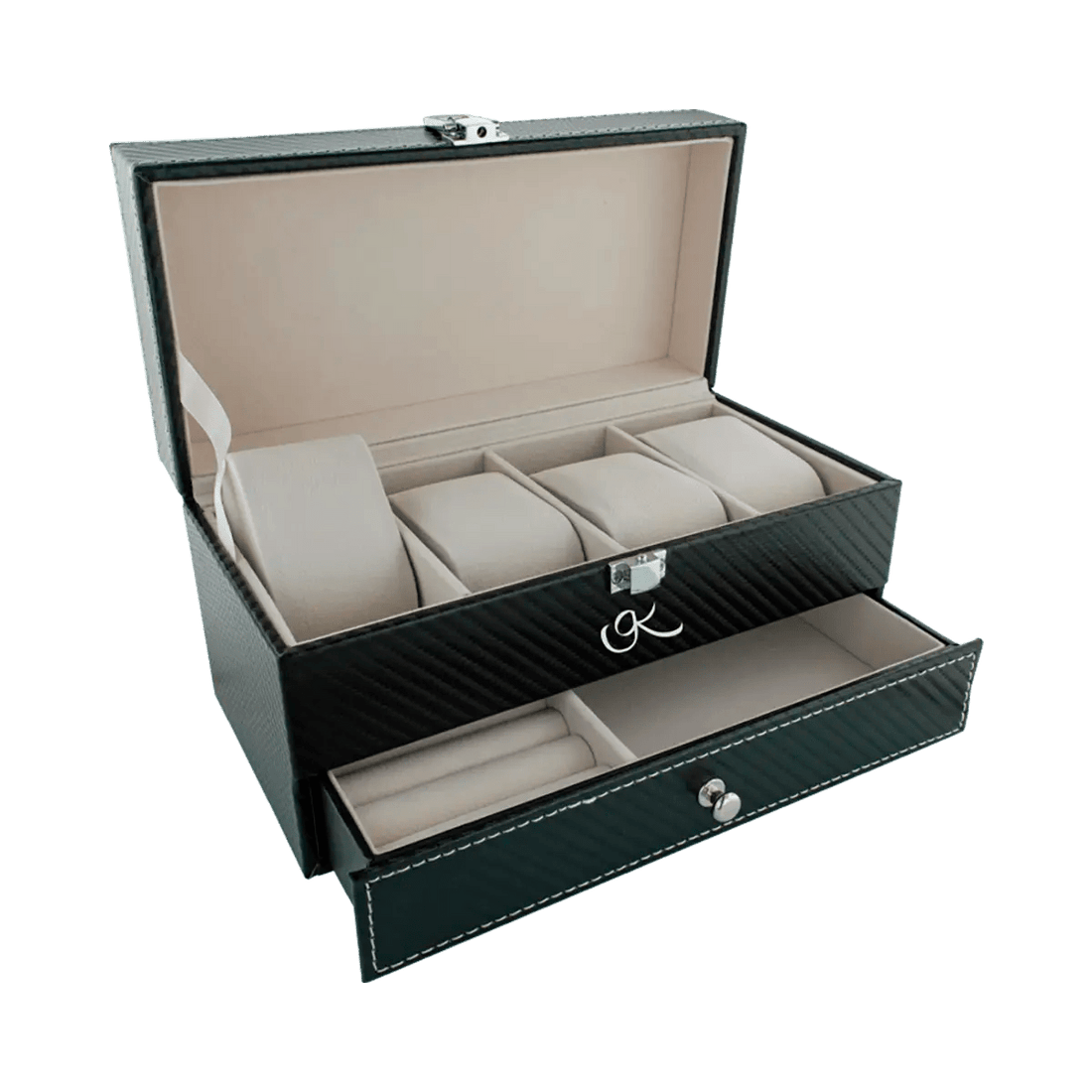Large Vinyl Jewlery And Watch Box For Men And Women