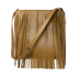 large tan leather crossbody bag with fringe. Fashion accessory for women in San Diego, CA.