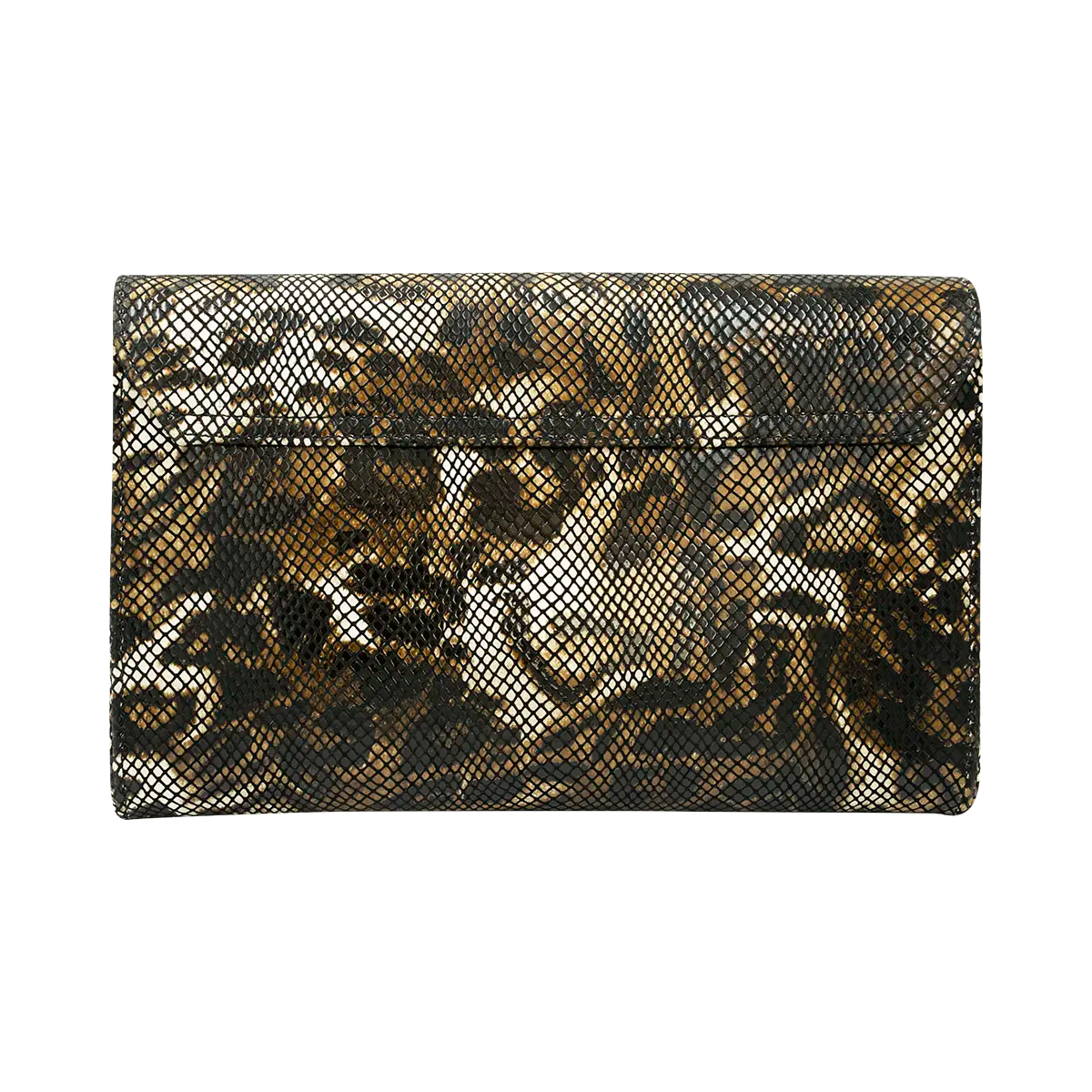 large animal print stripe print leather clutch with strap. Fashion accessory for women in San Diego, CA.