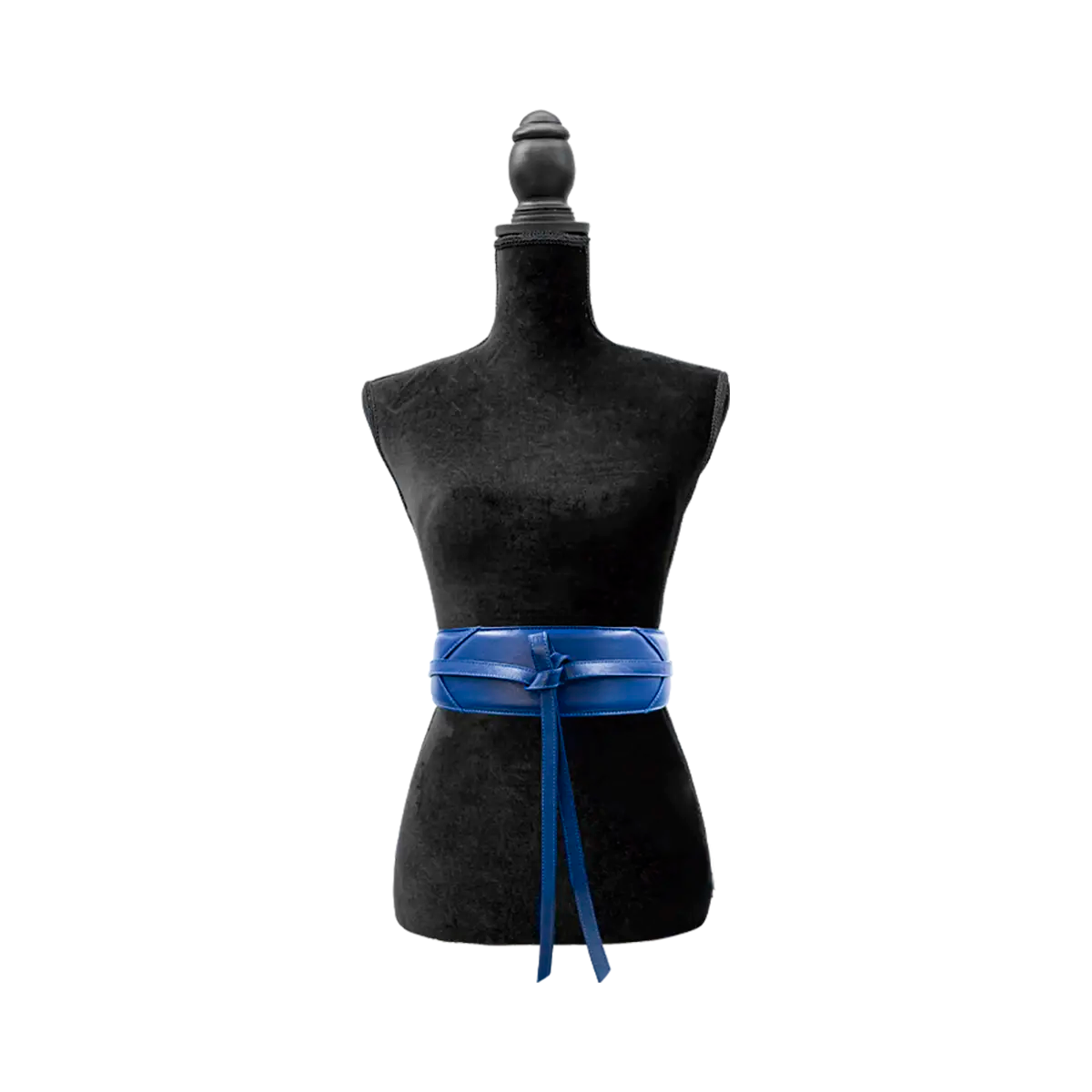 large blue wrap-around belt for women. Available in San Diego, CA.