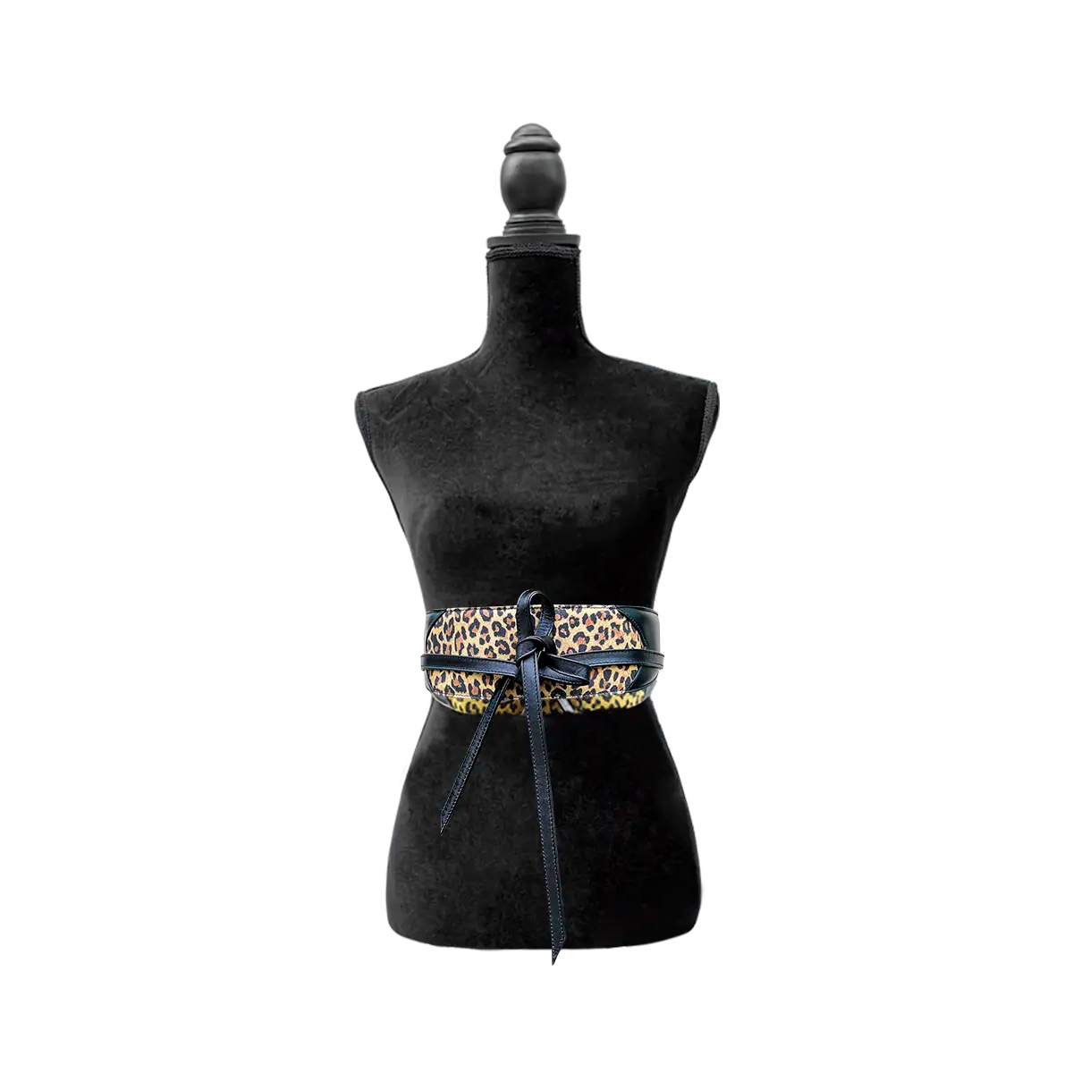 large black animal print wrap-around belt for women. Available in San Diego, CA.