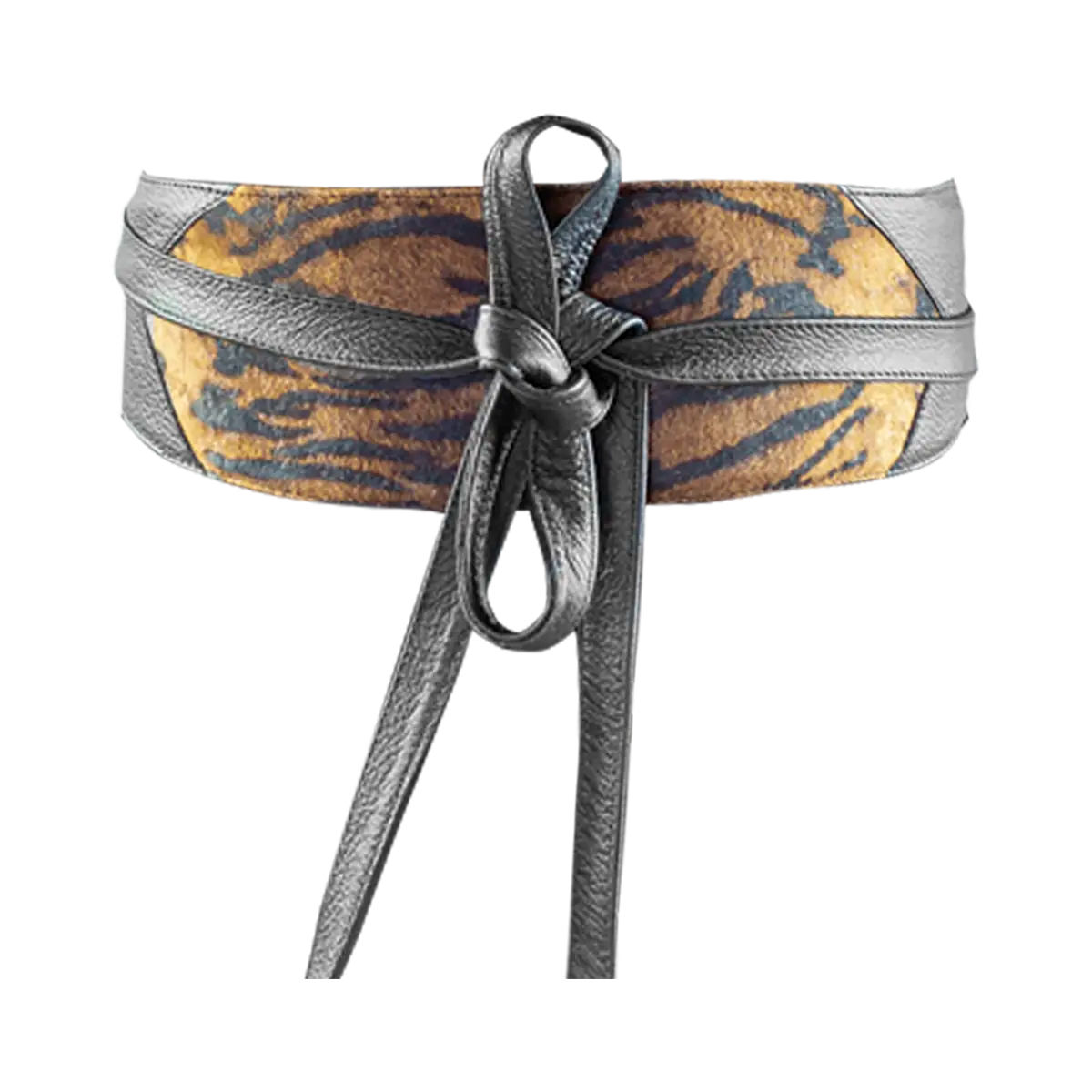 large black stripe print wrap-around belt for women. Available in San Diego, CA.