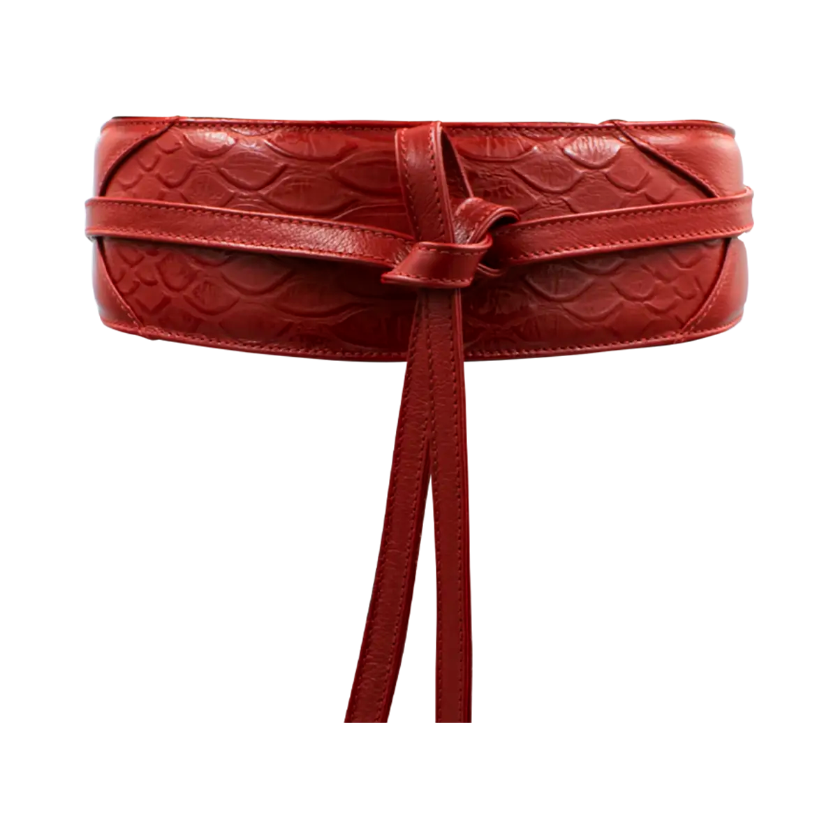 large red wrap-around belt for women. Available in San Diego, CA.