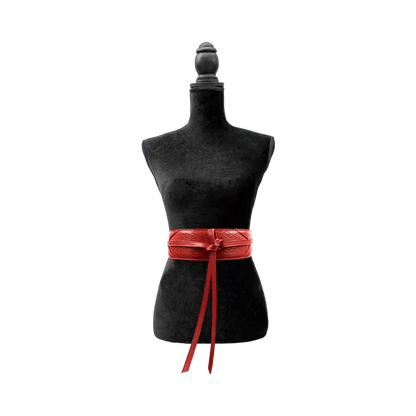 large red wrap-around belt for women. Available in San Diego, CA.