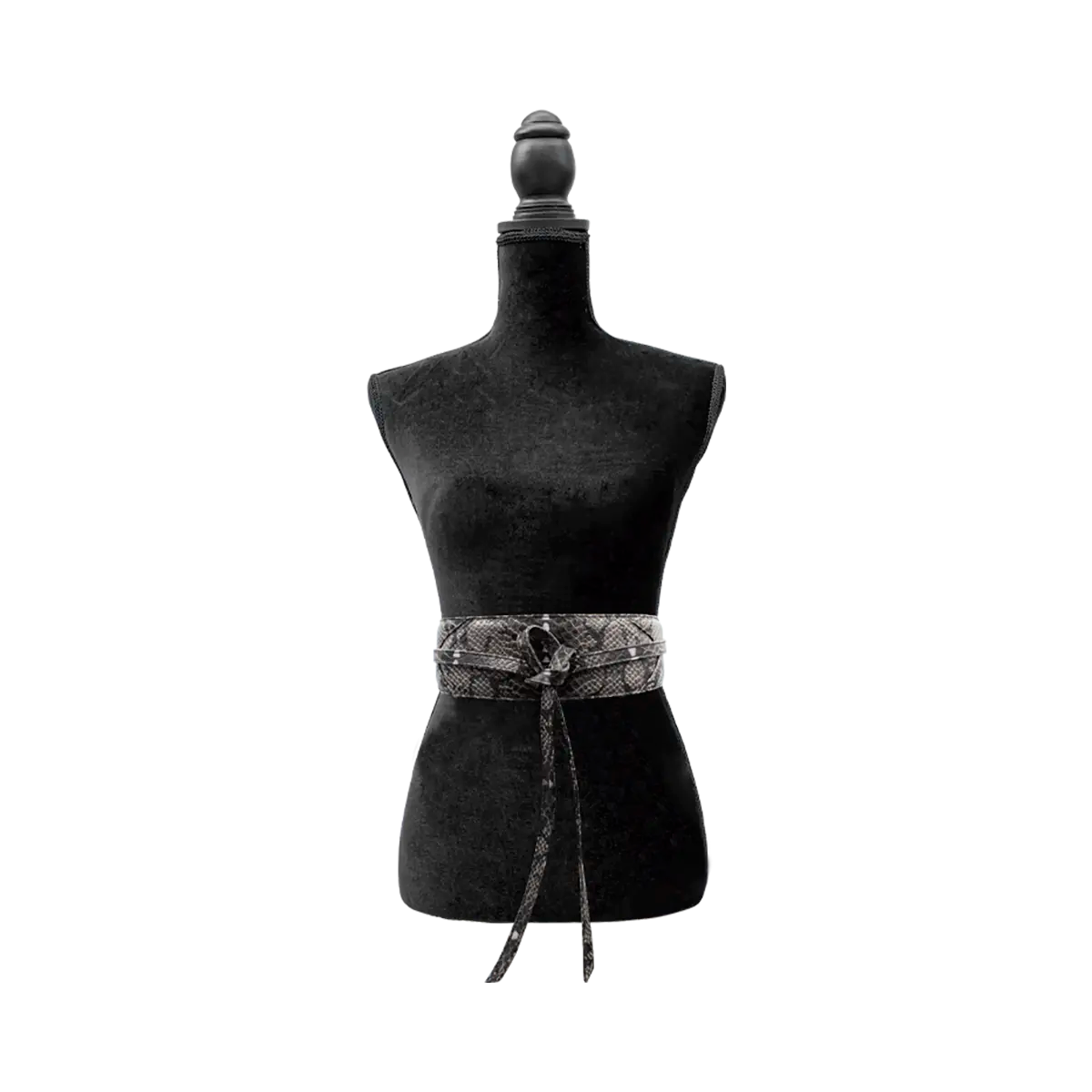 large gray print wrap-around belt for women. Available in San Diego, CA.