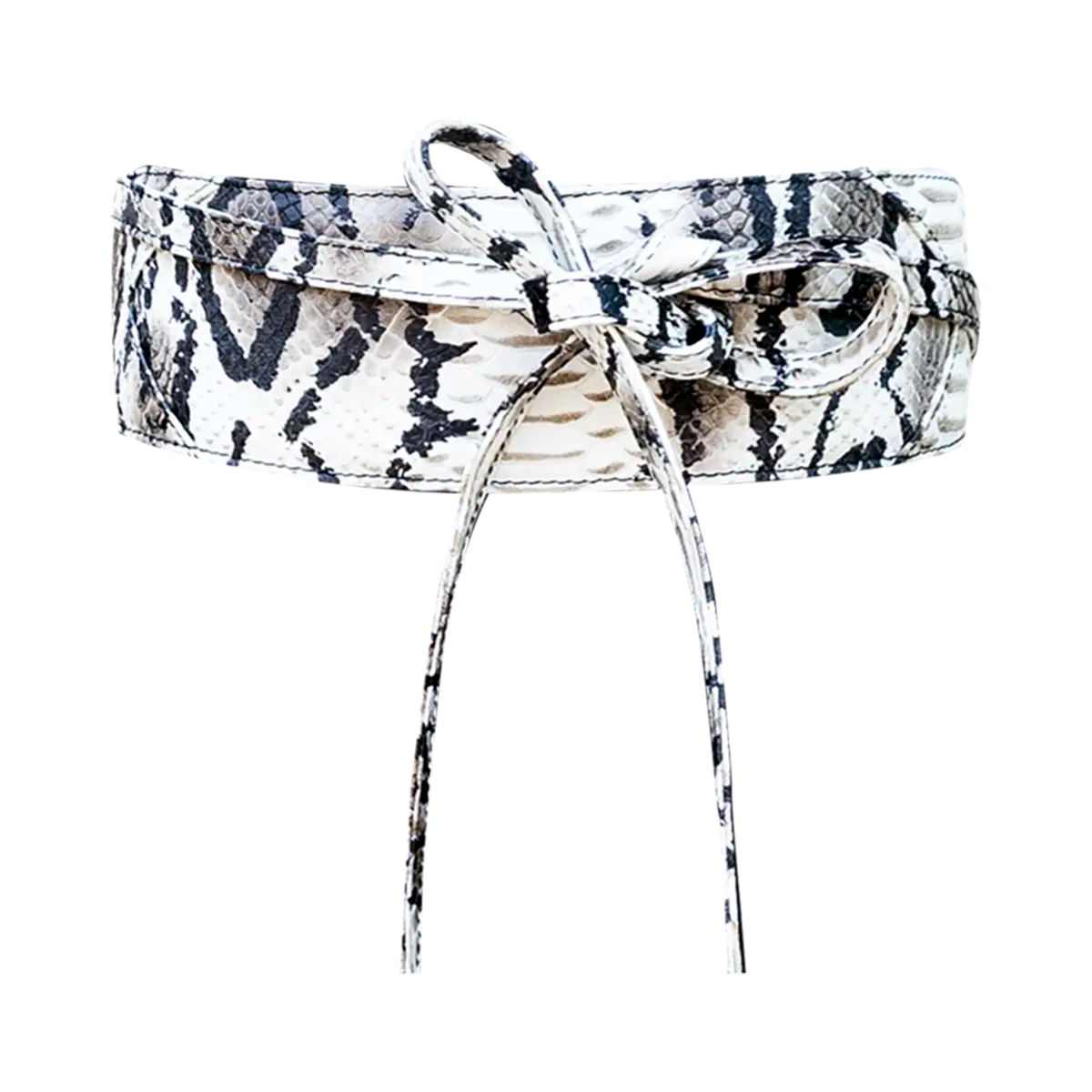 large white print wrap-around belt for women. Available in San Diego, CA.