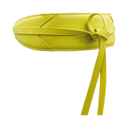 large yellow wrap-around belt for women. Available in San Diego, CA.