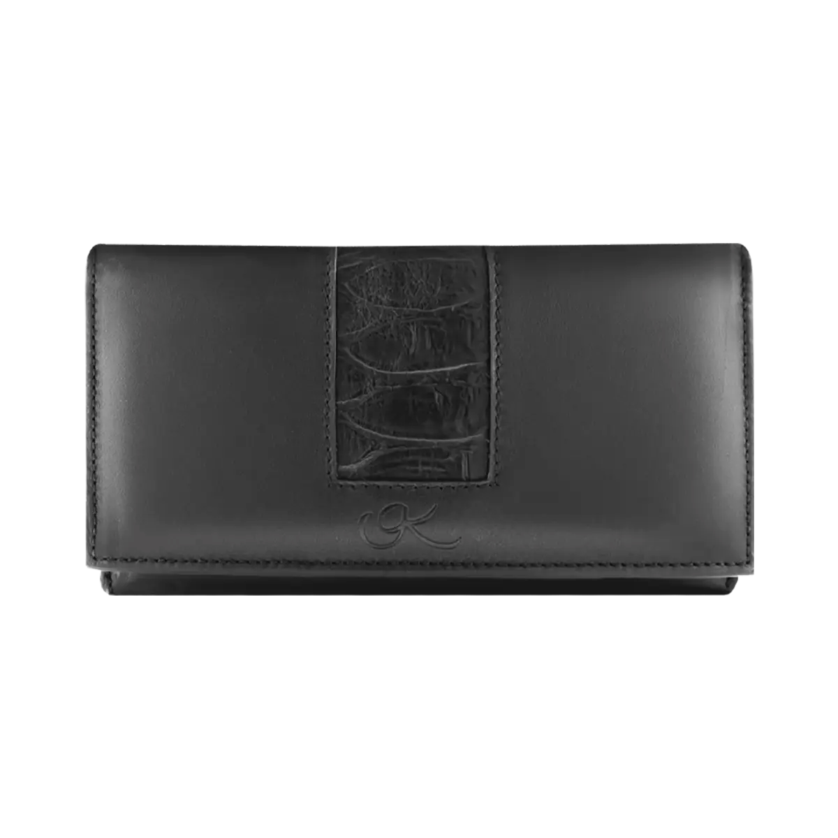 large black leather wallet for women. Fashion accessories for women, shop in San Diego, CA.