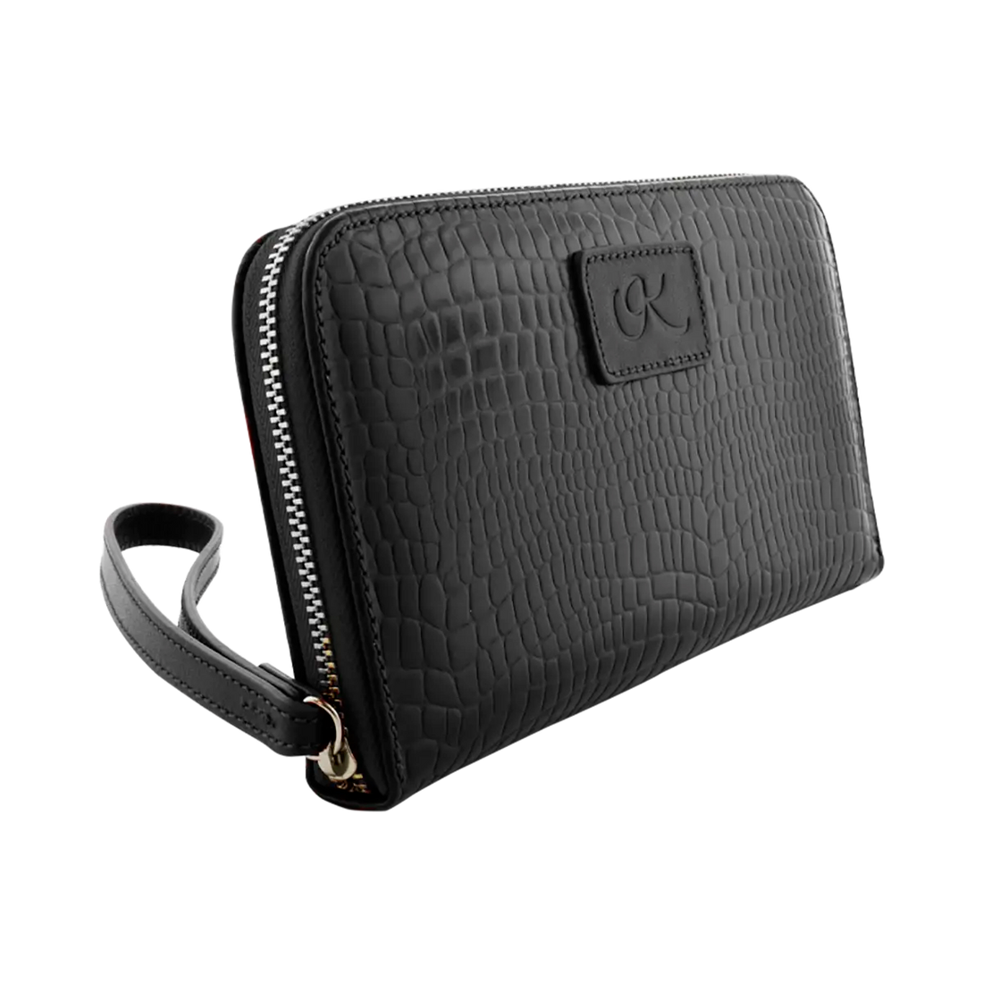 largeblack leather wallet with hand strap. Fashion Accessories for women shop in San Diego, CA.