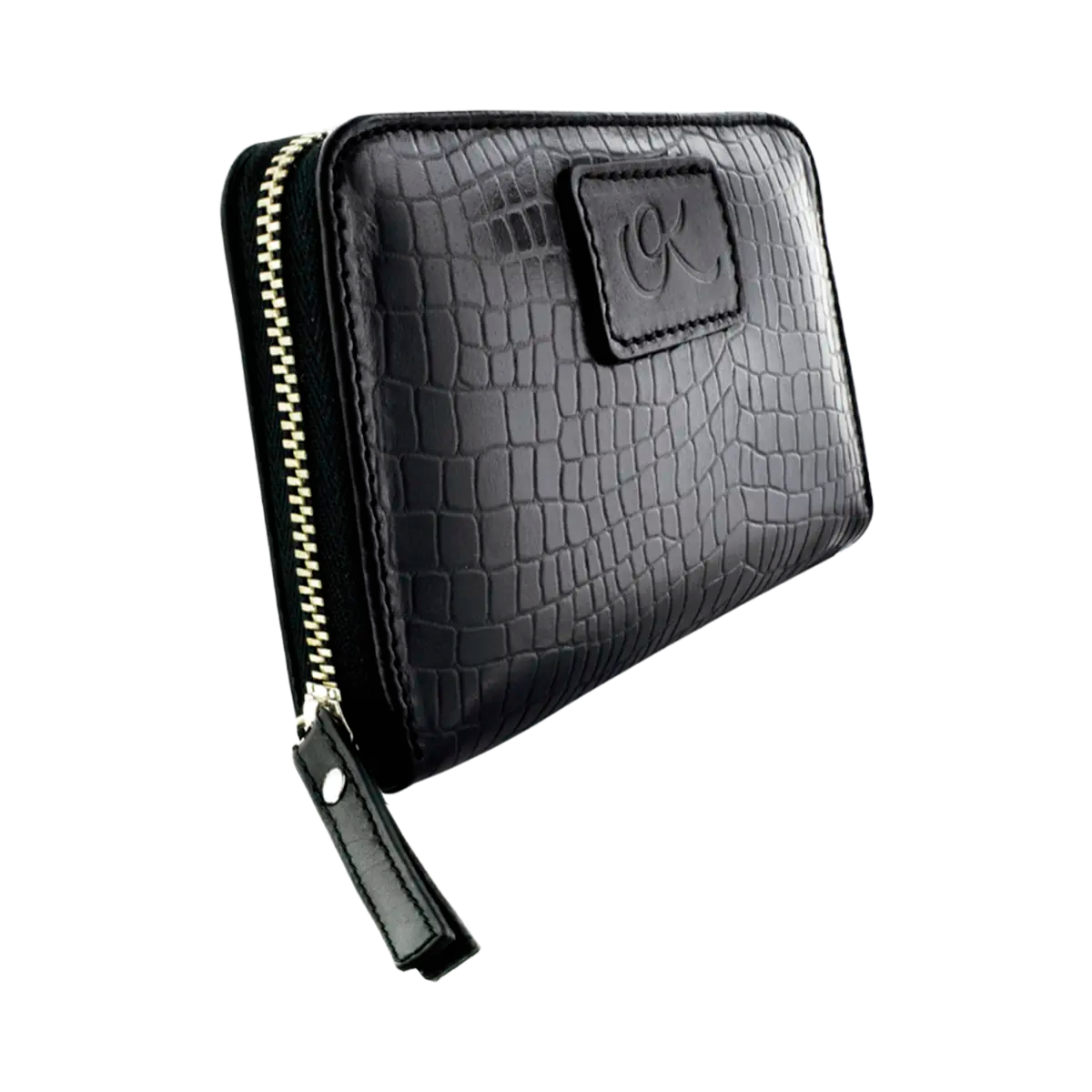 Tuscany Mini | Mini Zip Leather Wallet | Gabriela Kabande, Inc. Black Silver Stripe