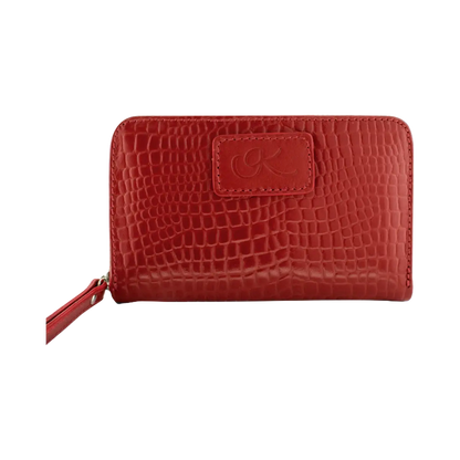 small red print leather wallet. Fashion Accessories for women in San Diego, CA.