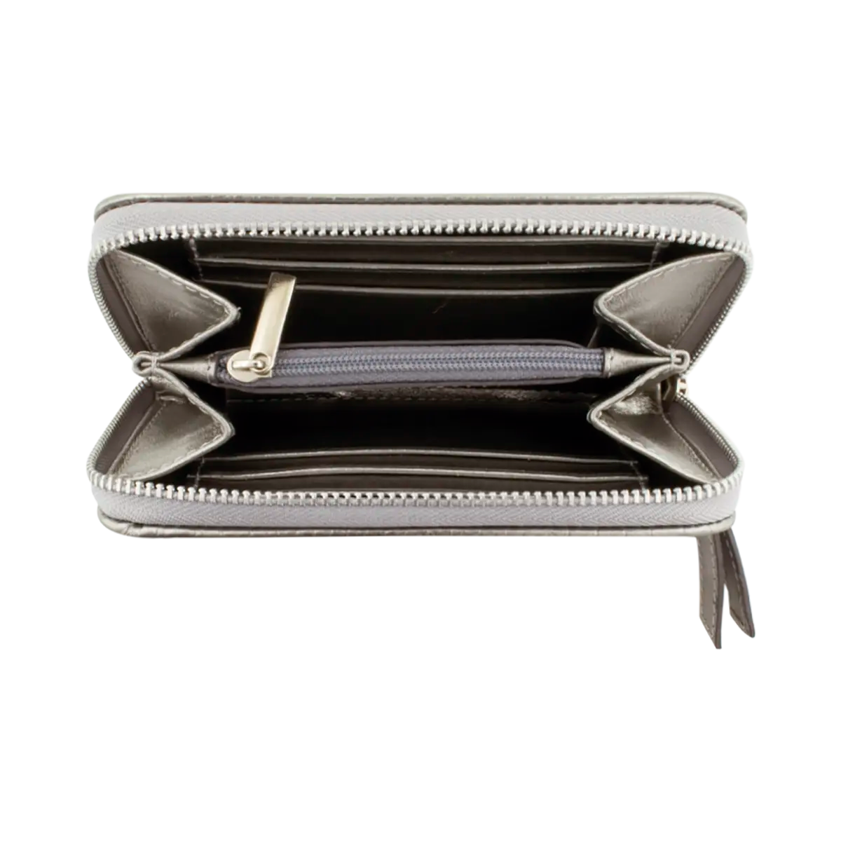 small silver print leather wallet. Fashion Accessories for women in San Diego, CA.