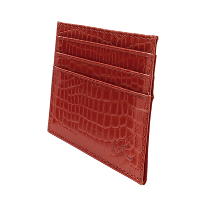 small red small leather print wallet. Accessory for men &amp; women. Shop in San Diego, CA.